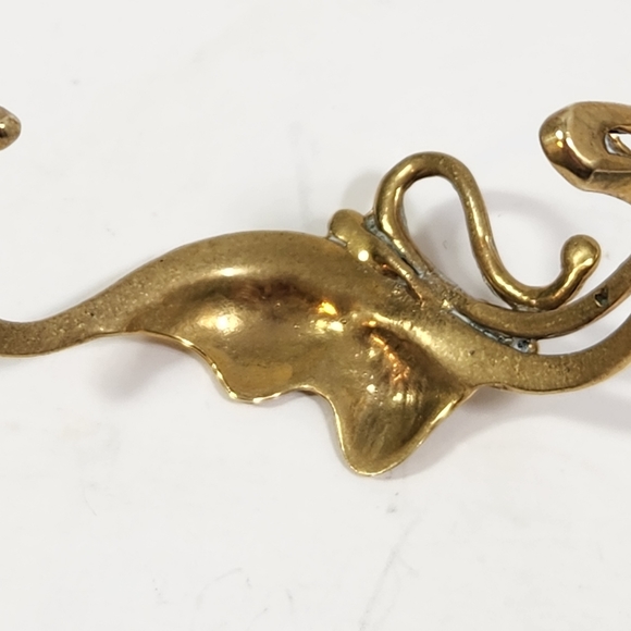 Artisian made brass cuff bracelet ornate abstract butterfly - Picture 6 of 8